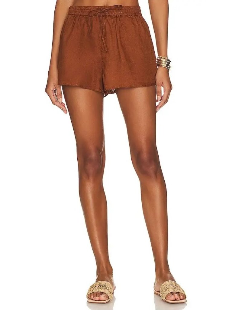 L*Space Rio Linen Short Coffee Womens Size Xs